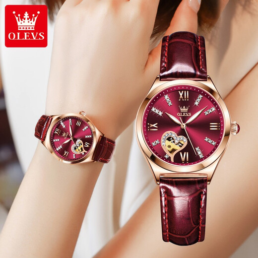 Olevs Swiss Certified Brand Watches für Frauen mechanische Uhren Vollautomatisch einfach