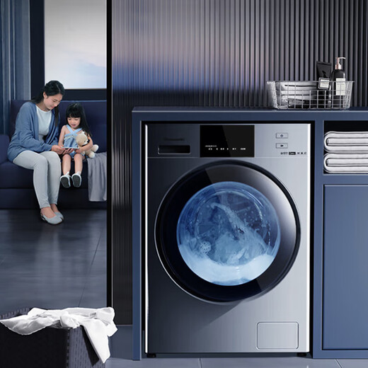 Panasonic fully automatic drum single-wash washing machine 10kg large capacity photo-activated silver sterilization and color protection energy-saving foam cleaning BLDC frequency conversion motor XQG100-E1AJ Special