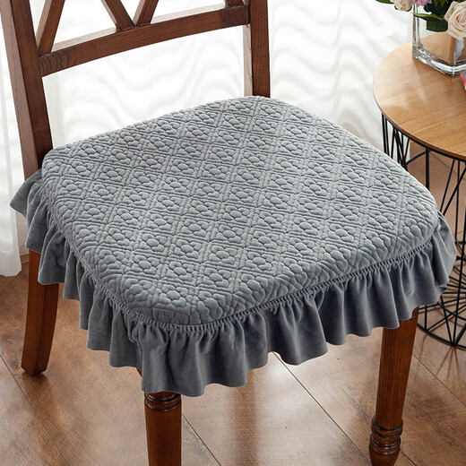 Frangomu cushion home dining chair cushion chair butt cushion winter thickened non-slip European dining table and chair cushion stool cover seat cushion Brunos-gray 43X45cm universal size single piece