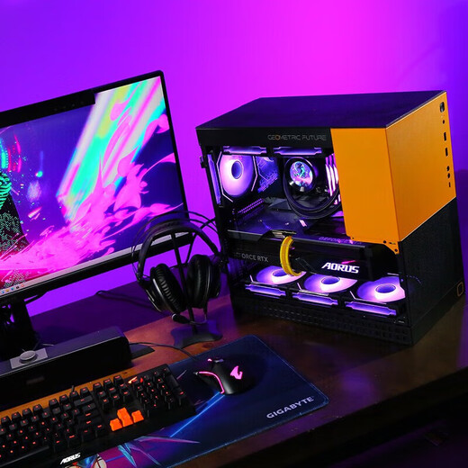 GIGABYTE i7 14700KF/RTX5070/Ti/5080/9070XT gaming water-cooled geometry future M4 desktop DIY assembly computer host configuration optional three 14700KF/32G/2T/5070TI