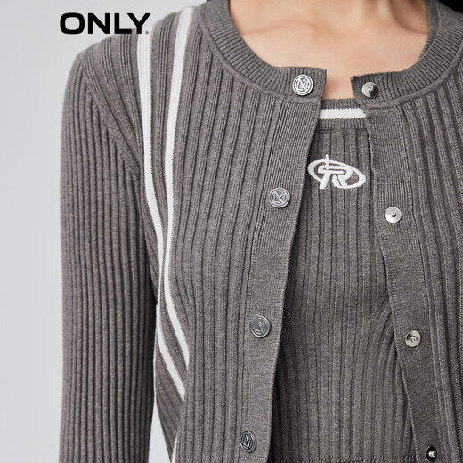 ONLY fashionable and versatile slim fit splicing suit short sweater for women 12343A020 G51 medium flower yarn gray XS 155/76A
