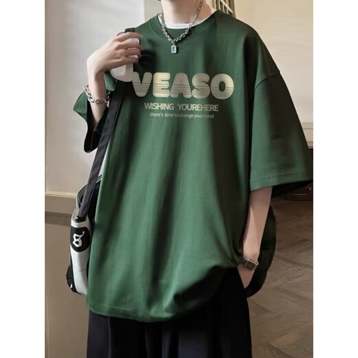 Qiu Ze Chiutse American Heavy High Street Fashion Marque T-shirt à manches courtes purs Coton à manches courtes NOUVEAU Été lâche et polyvalente T-shirt à manche