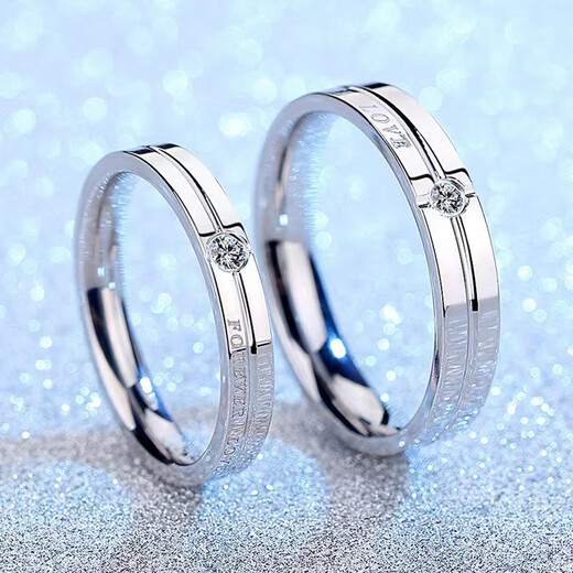 Chow Tai Sang pt950 platinum ring for men and women, a couple, platinum diamond ring, smooth plain ring, free gift for girl, exquisite box, eternal love pair, need to keep silent and note the code number