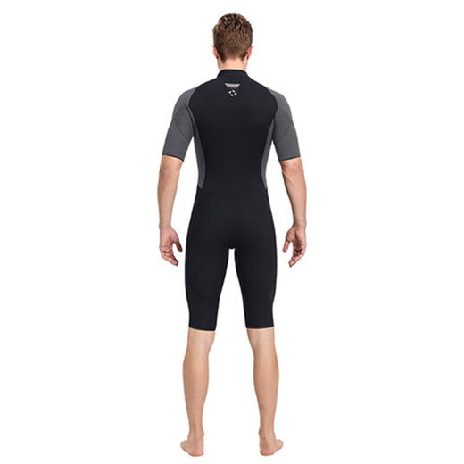 DIVE&SAIL3MM thermal swimsuit men's adult short-sleeved one-piece sun protection professional wetsuit suit thickened 2024 new gray s