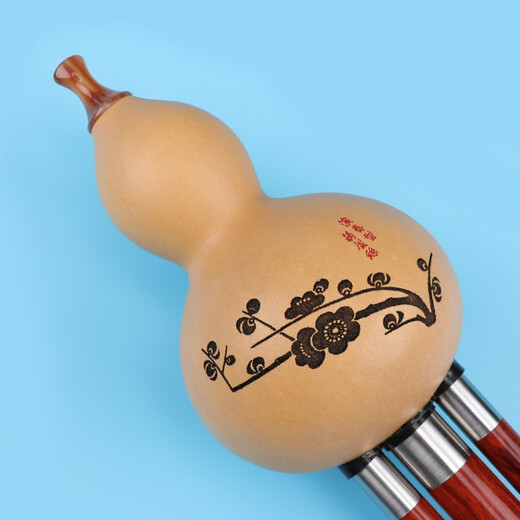 
The sound of silk and bamboo, Hulusi, mahogany, plum blossom buckle, professional performance type, Yunnan ethnic blowing instrument, adult Hulusi, G tune