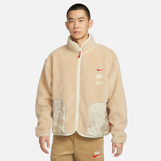 耐克（NIKE）外套男装 2024年春季CNY龙年限定新款三钩仿羊羔立领运动休闲服 FZ6194-126 XL