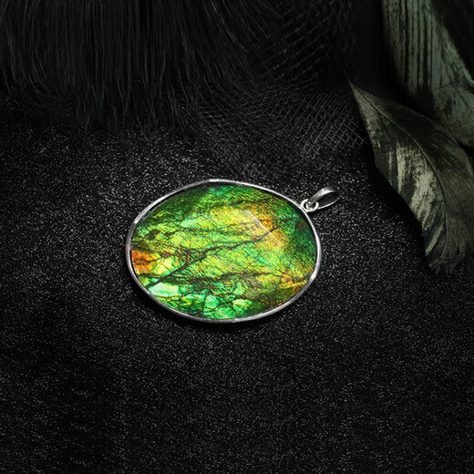 Menbin Canadian Natural Ammonite Stone Rough Stone 1238mm Star of David Colored Gemstone Pendant Necklace for Men and Women DWX38-2