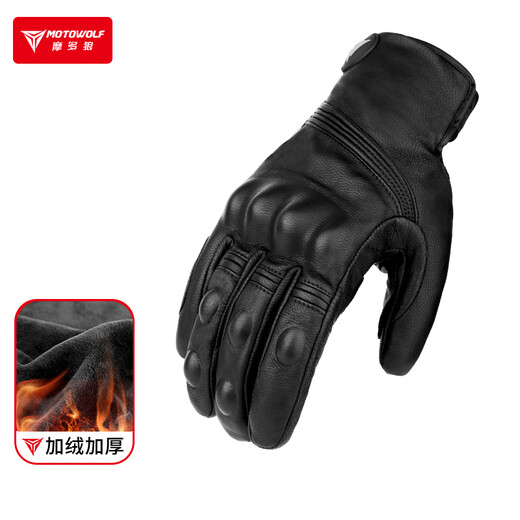 MOTOWOLF motorcycle gloves winter velvet thickening warm windproof sheepskin anti-fall motorcycle riding equipment for men and women