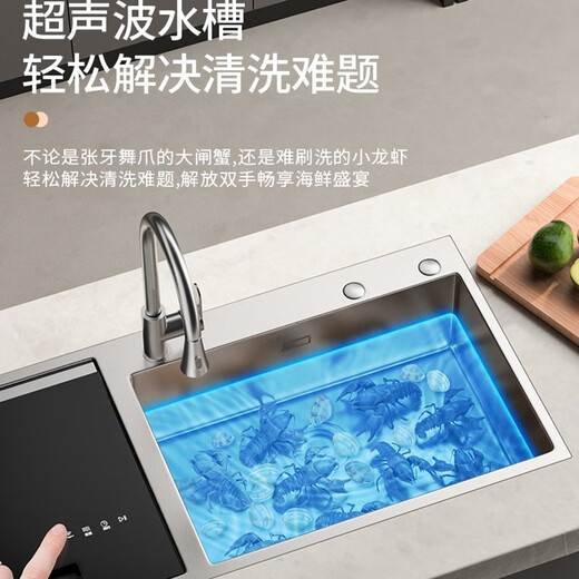 Diemei x5+ enlarged 550 sink dishwasher sink integrated fully automatic home embedded installation-free small washing wok large capacity sterilization and drying washable fruits and vegetables X5+ dishwasher gun gray right side dishwasher
