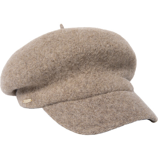 Siggi Hat Women's Autumn and Winter Versatile Sheep Wool Beret Fashion Simple Painter Hat Mocha Brown