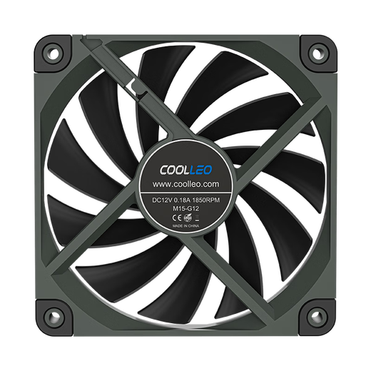Coolleo M15 Performance Ventilateur mince 12015 ÉTAUCHE D'ORTORNATION FAN refroidissement refroidissement Silent Desktop PWM Régulation de vitesse de 15 mm d'épaisseur