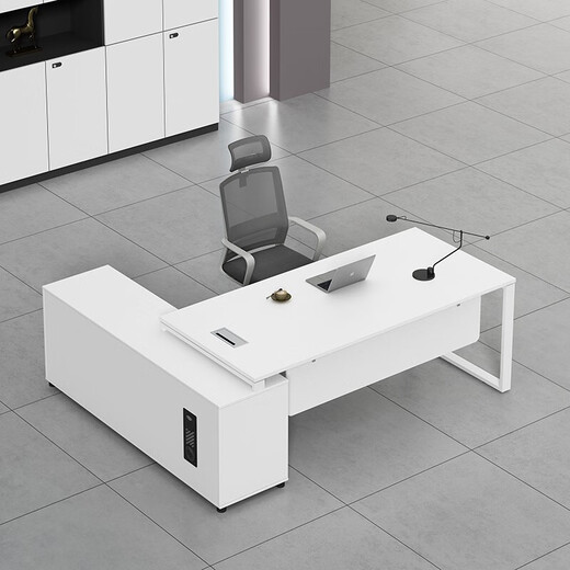 Linlan CEO desk executive desk boss desk warm white desk office furniture 1800*800 including side cabinets without chairs