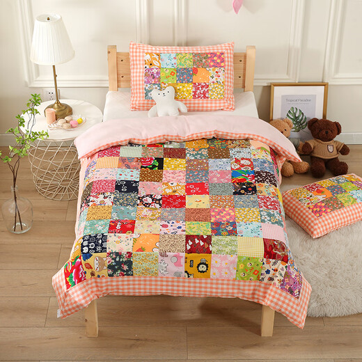 Mian Guduo children's pure cotton Baijia quilt handmade removable newborn quilt baby quilt patchwork quilt four seasons quilt Gong Xi Fa Cai (removable) 120*150cm autumn and winter quilt