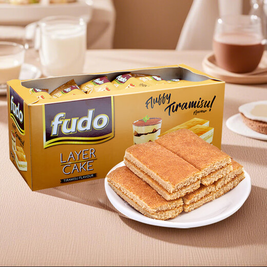 Fudo Tiramisu Cake 432g (individually packaged 24 pieces) imported from Malaysia, zero trans fat