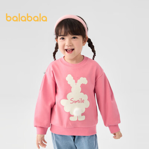 Balabala Sweinshirt Chicas 2024 Ropa de primavera y otoño Cartoon Rabbit Sweet Round Neck Top Lindo 208324121001