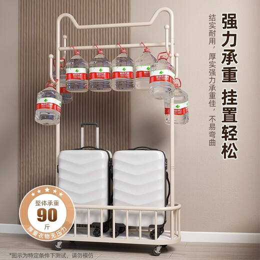 Nifeng clothes hanger floor-standing bedroom clothes hanger removable wheeled home internet celebrity cream style clothes hanger simple coat rack store manager recommended - white single pole cat ears - 60cm thick and reinforced