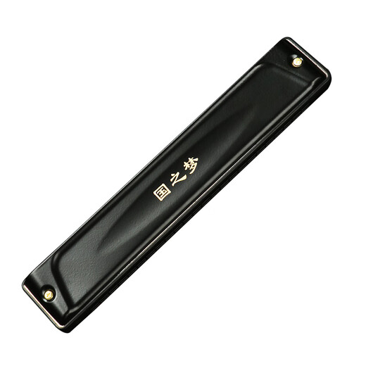 Guoguang 24 trous B Tune National Dream Performance au niveau spécial Tune Polyphonic Harmonica (Athen Black, Instructions de soufflage assorties) B Tune