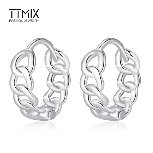 TTMIX platinum earrings pt950 women's platinum earrings Mobius earrings six-ring buckle for girlfriend 3.1-3.3g