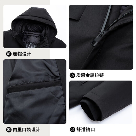 Yalu one-piece five-wear down jacket men's winter thickened goose down business removable liner middle-aged men's big goose jacket