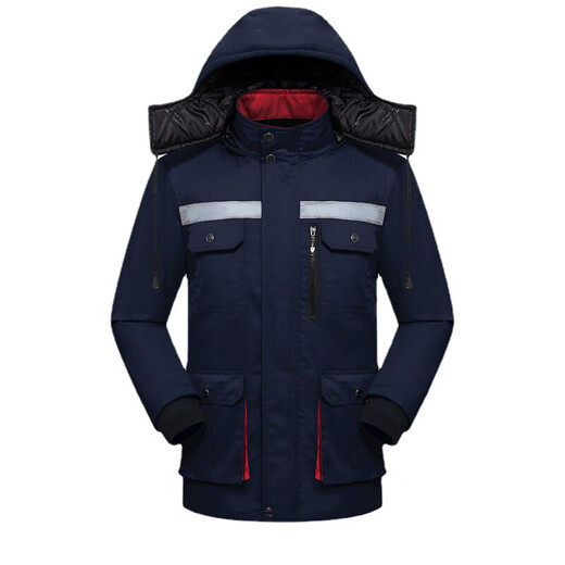 
Shurong labor protection work clothes cotton jacket, thickened and warm, removable reflective strip cotton jacket, Baolan 17084A