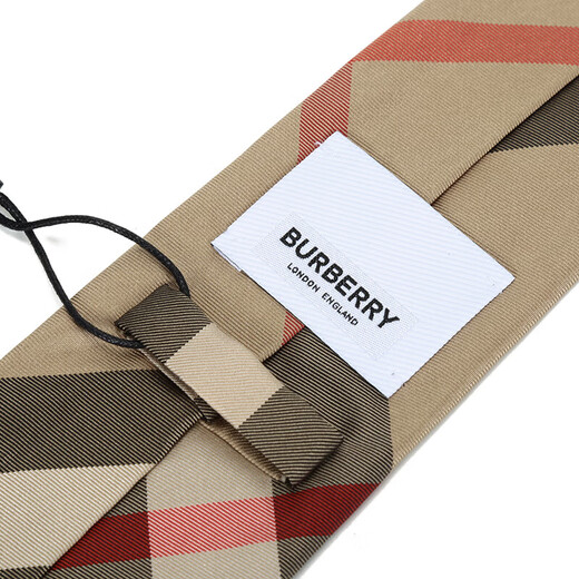 博柏利（BURBERRY）男款丝质领带礼物男 8013818 典藏米色格纹
