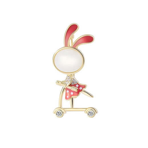 Strong Silver Japanese Zodiac Rabbit Brooch Women's Design Suit Pin Corsage Anti-Light Buckle Brand Scooter Rabbit Brooch