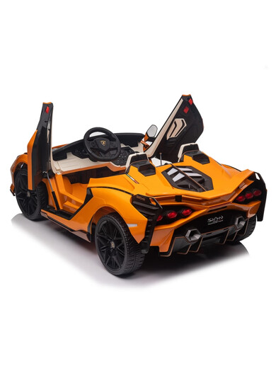 Teacher Ma Lamborghini children's electric car parent-child four-wheel car remote control sports car children and babies can sit on toy car supreme paint red + 24V15A + voice interaction electric drive