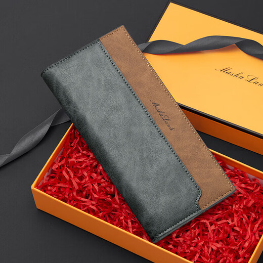 Mashalanti Herren Brieftasche Langes Geldbeutel mit großer Kapazität Kupplungsmünzen Brieftasche Passport -ID -Kartenbeutel integriertes Geburtstagsgeschenk