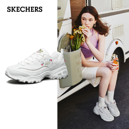[70% nuevo] Skechers Fashion Casual Women's Fashion's Borded Panda Shoes 11977 White/WHT 35