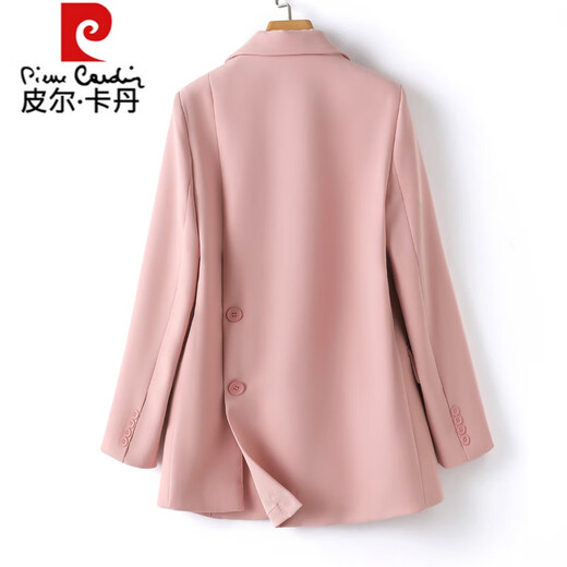 Pierre Cardin Mustard Green Suit Jacket Women's Spring New Korean Style Loose Slim High-Quality Small Casual Suit Top Pink S 85-110Jin Jin is equal to 0.5 kg