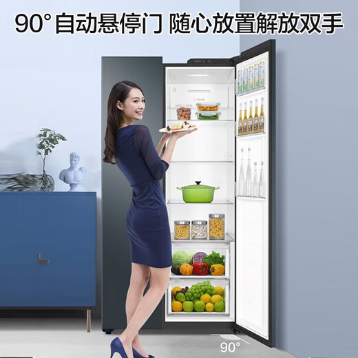Haier/Haier refrigerator double door 616 liter side-by-side air-cooled frost-free dual frequency conversion first-class energy-saving large-capacity household refrigerator BCD-616WGHSSEDC9