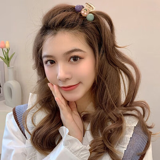 Xiang Wan Hairpin 2-piece Set Cherry Hairpin Female Cute Forehead Bangs Hairpin Clip Shark Clip Headwear Girl Birthday Gift