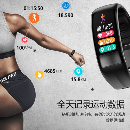 NIPTW Huawei machine Hongmeng system Apple machine iOS suitable for high-precision health smart blood pressure bracelet heart rate alarm blood oxygen detector electrocardiogram men and women adult sports watch upgraded version obsidian black