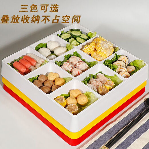 Danube mengmemide à quatre grilles plateau à six grilles imitation porcelaine neuf grille assiette commerciale en plastique commercial bullette de snack bilack blifère b à neuf blanc + petite assiette
