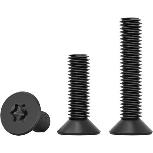Tianzhuo Hardware black 304 stainless steel countersunk head flat head inner plum anti-theft screws black zinc plated plum machine screws M3M4M5M6 black 304 without column 3*6 50 pcs