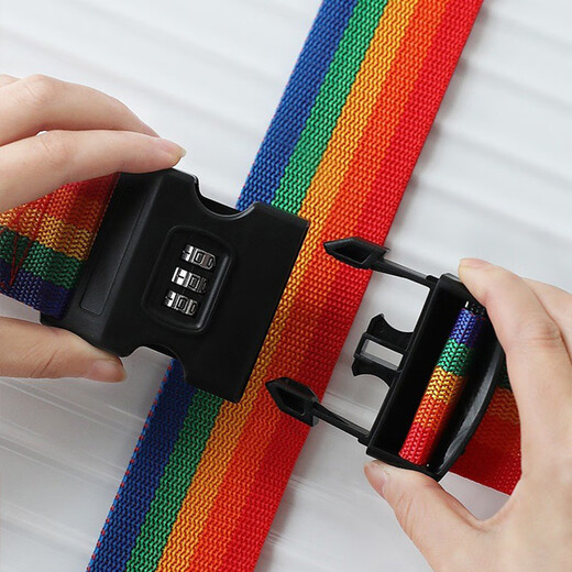 Reiseboxverpackungsgurtbündelband Check-in-Verstärkungsgurt Passwort Fahrt Trunk Gurt Regenbogenfarbe [Querschnalle]