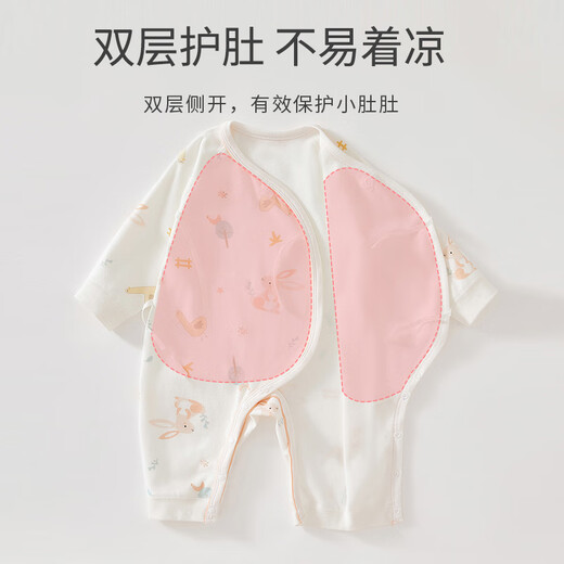 JOYNCLEON Newborn Baby Clothes Spring and Summer 0-3 Months Newborn Male and Female Onesies Cotton Butterfly Romper Suit Four Seasons Jungle Bunny 59cm 1-3 Months/Weight 3.5-6.9kg