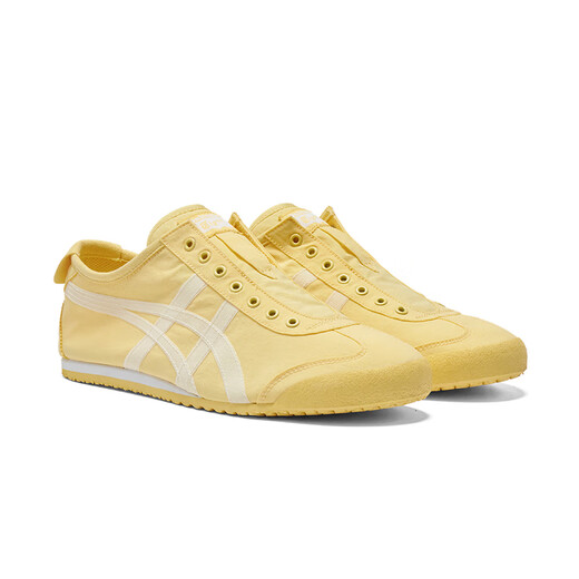 Onitsuka Tiger Sports Casual Shoes for Men and Women Lazy Breathable Shoes MEXICO 66 SLIP-ON Light Yellow 38