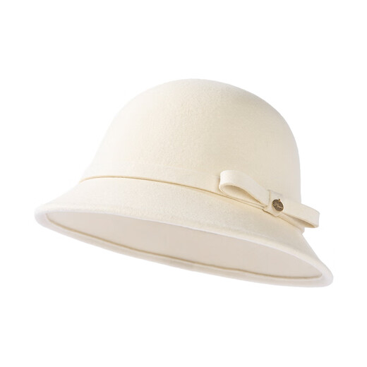 Siggi羊毛渔夫帽女秋冬季法式优雅礼帽小香风时尚千金帽子千金白