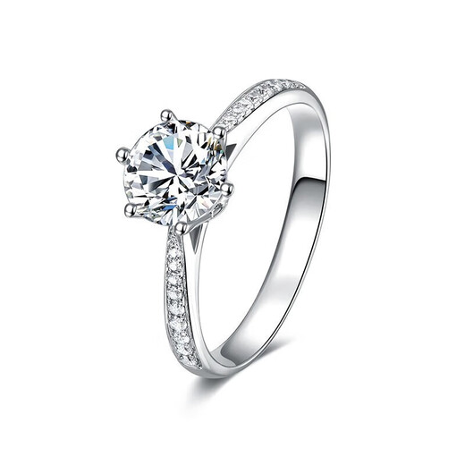 AVHE platinum diamond ring 18K gold royal princess full of diamonds artificially cultivated diamonds real diamonds. Looking for a wedding gift for a man to give to his girlfriend 18K gold royal princess diamond ring-80 points cultivated diamond D color VVS clarity