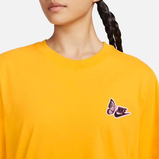 耐克（NIKE）T恤女装 2025春季新款时尚蝴蝶印花短袖棉质舒适透气圆领运动t恤 FD2548-739 L (165/88A)