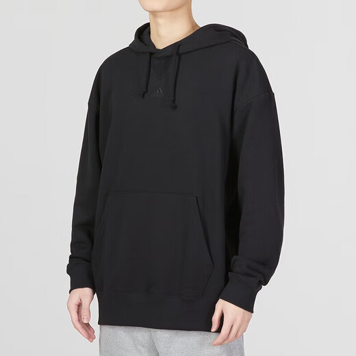 阿迪达斯 （adidas）卫衣男士2025春秋季新款运动服针织连帽上衣套头衫IC9759 IC9758黑色  2XL