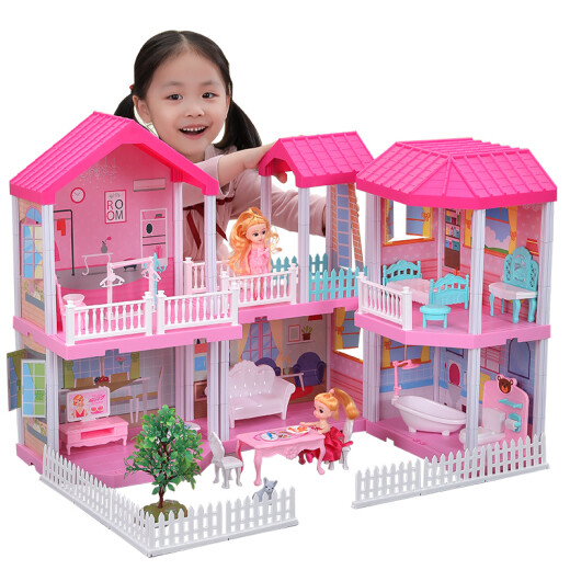 Sugar Rice Princess House Barbie Doll Mansion Children's Toy Simulation Villa Castle Girl Play House Holiday Birthday Gift