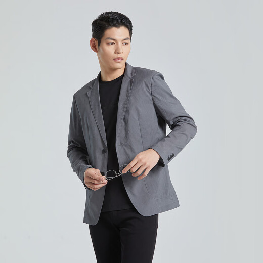 利郎空调服西服男外套轻薄凉爽皮肤衣24夏季 浅灰 180/92A 