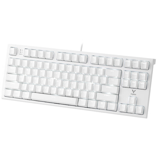 Rapoo K87 customized gaming mechanical keyboard, two-color injection molded keycaps, 87-key layout, five-key hot-swap design, full keys without conflict, K87 white [red axis]