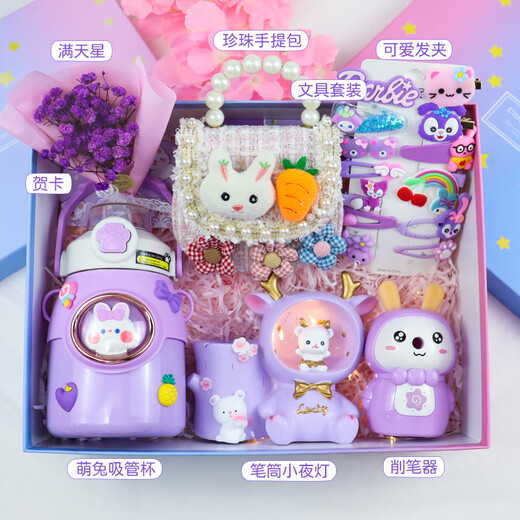 Kindergeburtstag Geschenke für Mädchen 7-14 Jahre alte Kindergärtner 6-jährige Grundschüler 8 Mädchen High-End Practical Toys Purple Princess Geschenkbox 25 [Empfohlen von Tausenden von Menschen]