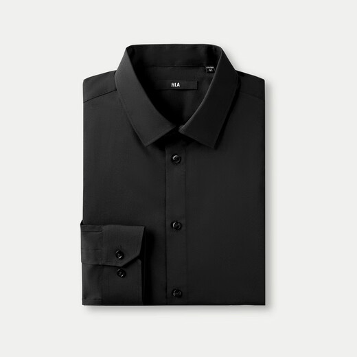 Heilan House (HLA) long-sleeved shirts for men, spring and autumn light business shirts and series of stretch shirts for men, 3A antibacterial black 29 40 175/92A recommended 137~148Jin Jin equals 0.5 kg