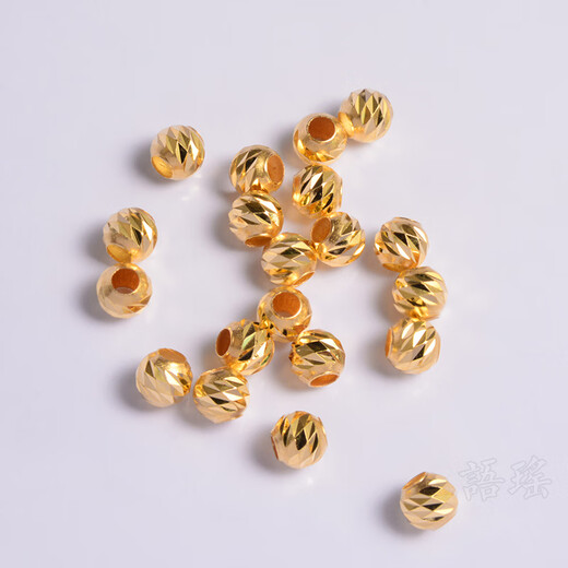 Yuyao 18k gold beads loose beads 2mm bracelet diy accessories material accessories 3mm batch flower laser beads 4mm separated beads bracelet hardened thick gold 1.5mm batch flower beads 6 pieces 18k gold