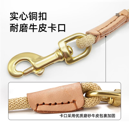 DidogPet Dog Rope Extra Long Dog Walking Rope Extra Long Dog Leash 10m 5m 3m 20m Medium and Large Dog Bulldog Training Tracking Rope Coffee Color Length 3 Meters