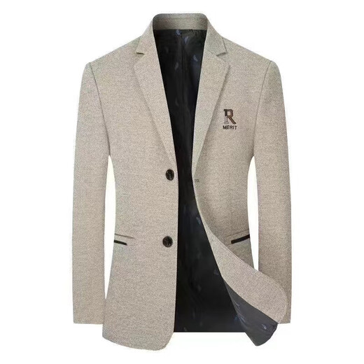 Playboy middle-aged men Korean style suit jacket autumn 2025 single suit solid color top business casual suit men's dad wear dark gray 2XL 185 size - suitable for 150-165Jin Jin is equal to 0.5 kg
